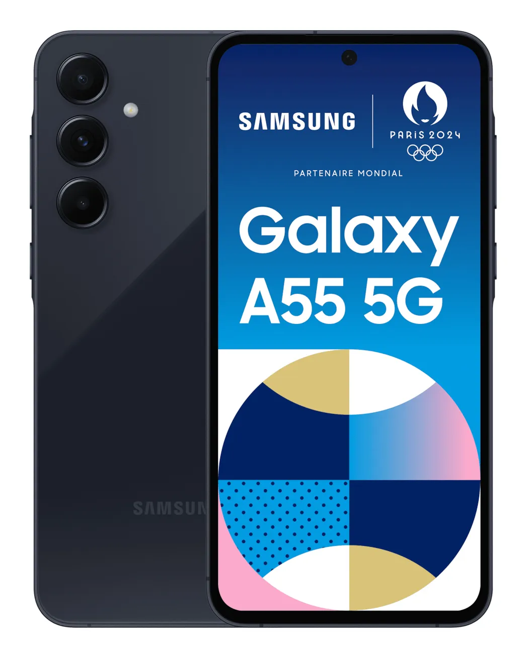 Samsung Galaxy A55 5G 128 Gt/8 Gt -Android-puhelin (Musta)